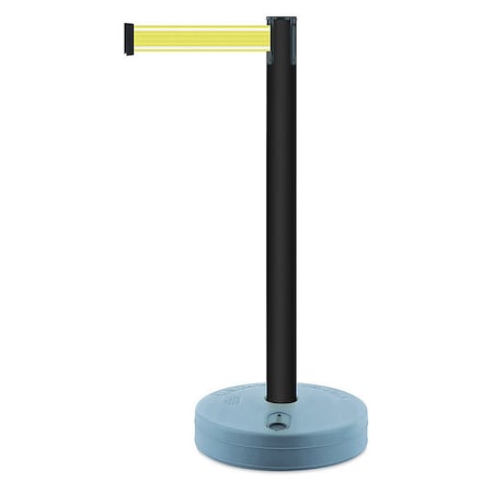 Barrier Post with Belt, Black, 7 1/2 ft Length, 38 in Post Height, No Legend, Unfinished MPN:885-33-STD-Y5-NV-C