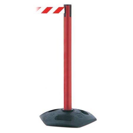 Barrier Post with Belt, Red, 13 ft Length, 38 in Post Height, No Legend, Unfinished MPN:886-21-MAX-NO-D3X-C