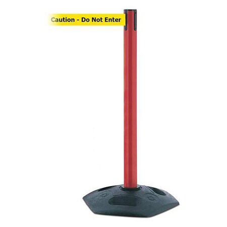 Barrier Post with Belt, Black, 13 ft Length, 38 in Post Height, Caution Do Not Enter MPN:886-21-MAX-NO-YAX-C