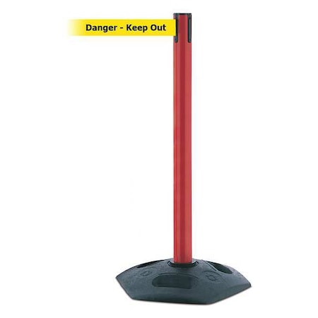 Barrier Post with Belt, Black, 13 ft Length, 38 in Post Height, Danger Keep Out MPN:886-21-MAX-NO-YDX-C