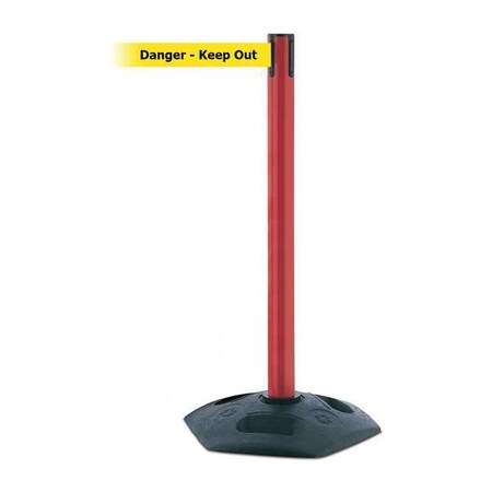 Barrier Post with Belt, 7 1/2 ft Length, 38 in Post Height, Danger Keep Out MPN:886-21-STD-NO-YDX-C