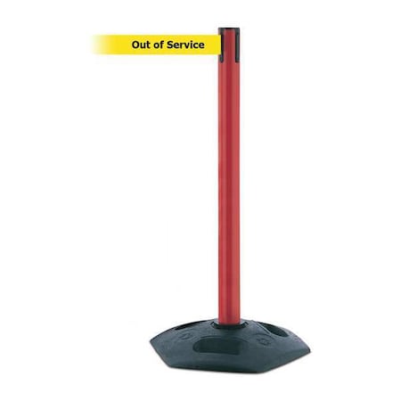 Barrier Post with Belt, 7 1/2 ft Length, 38 in Post Height, Out of Service MPN:886-21-STD-NO-YEX-C