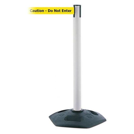 Barrier Post with Belt, Black, 13 ft Length, 38 in Post Height, Caution Do Not Enter MPN:886-32-MAX-NO-YAX-C