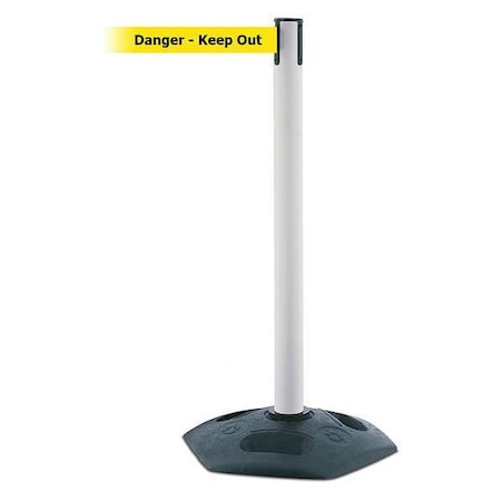 Barrier Post with Belt, Black, 13 ft Length, 38 in Post Height, Danger Keep Out MPN:886-32-MAX-NO-YDX-C