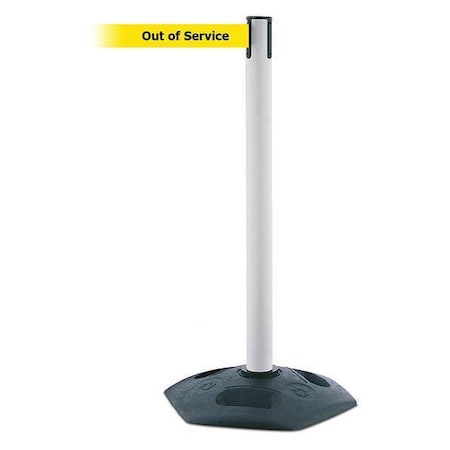 Barrier Post with Belt, Black, 13 ft Length, 38 in Post Height, Out of Service MPN:886-32-MAX-NO-YEX-C