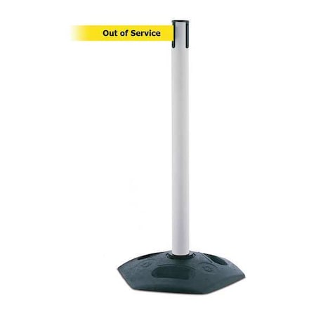 Barrier Post with Belt, 7 1/2 ft Length, 38 in Post Height, Out of Service MPN:886-32-STD-NO-YEX-C