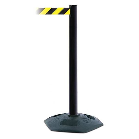Barrier Post with Belt, Black, 13 ft Length, 38 in Post Height, No Legend MPN:886-33-MAX-NO-D4X-C