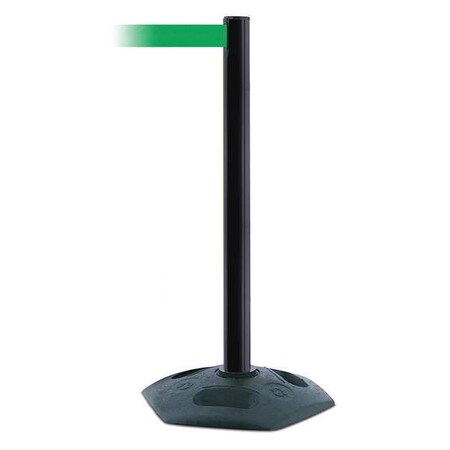 Barrier Post with Belt, Black, 13 ft Length, 38 in Post Height, No Legend MPN:886-33-MAX-NO-G6X-C