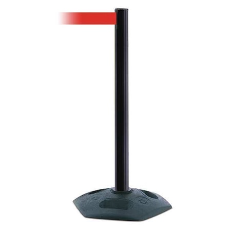 Barrier Post with Belt, Black, 13 ft Length, 38 in Post Height, No Legend MPN:886-33-MAX-NO-R5X-C