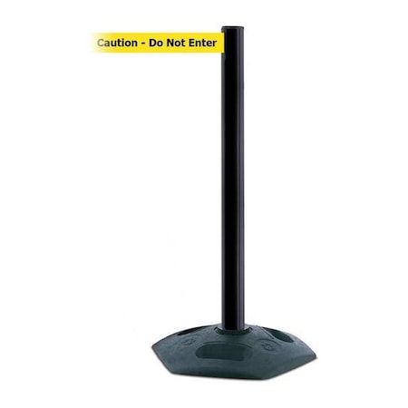Barrier Post with Belt, 7 1/2 ft Length, 38 in Post Height, Caution Do Not Enter MPN:886-33-STD-NO-YAX-C