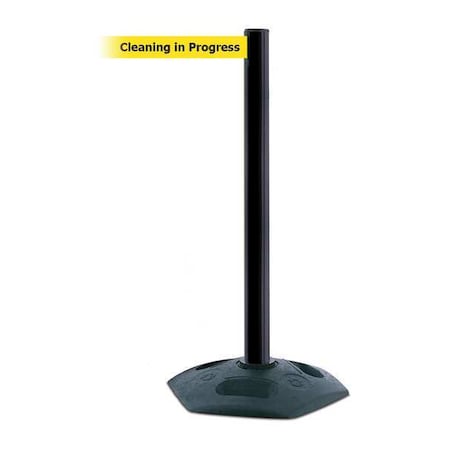 Barrier Post with Belt, 7 1/2 ft Length, 38 in Post Height, Cleaning in Progress MPN:886-33-STD-NO-YCX-C