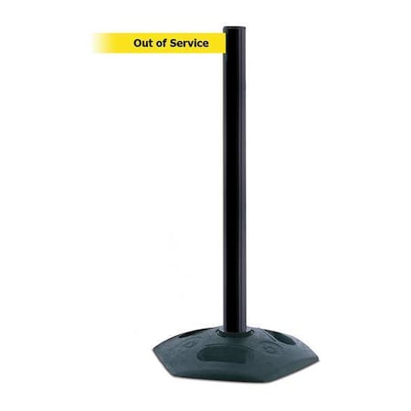 Barrier Post with Belt, 7 1/2 ft Length, 38 in Post Height, Out of Service MPN:886-33-STD-NO-YEX-C