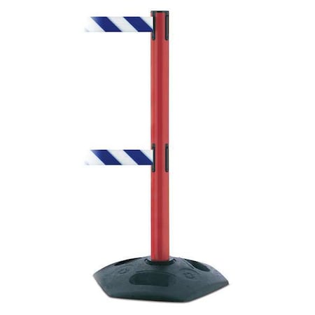 Barrier Post with Belt, 13 ft Length, 38 in Post Height, No Legend, Black MPN:886T2-21-MAX-NO-D1X-C