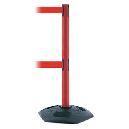 Barrier Post with Belt, 13 ft Length, 38 in Post Height, No Legend, Black MPN:886T2-21-MAX-NO-R5X-C