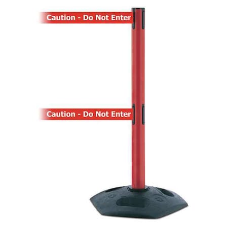 Barrier Post with Belt, 13 ft Length, 38 in Post Height, Caution Do Not Enter, Black MPN:886T2-21-MAX-NO-RGX-C