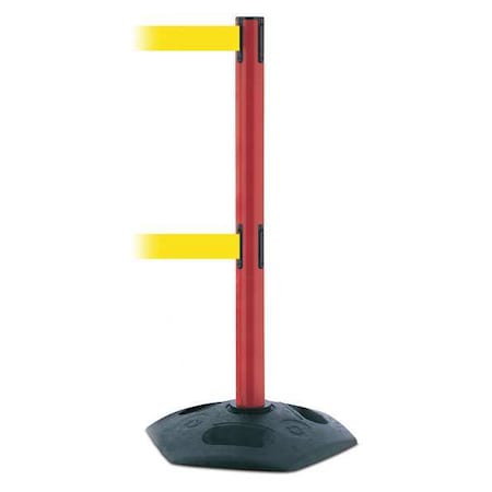Barrier Post with Belt, 13 ft Length, 38 in Post Height, No Legend, Black MPN:886T2-21-MAX-NO-Y5X-C