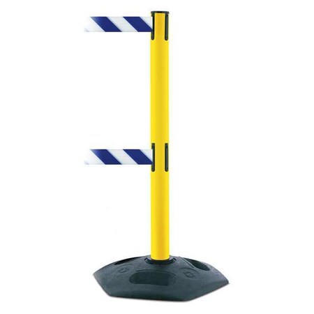 Barrier Post with Belt, 13 ft Length, 38 in Post Height, No Legend, Black MPN:886T2-35-MAX-NO-D1X-C
