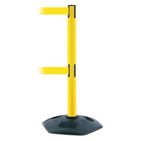 Barrier Post with Belt, 7 1/2 ft Length, 38 in Post Height, No Legend, Black MPN:886T2-35-STD-NO-Y5X-C