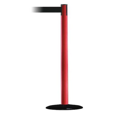 Barrier Post with Belt, Red, 13 ft Length, 38 in Post Height, No Legend MPN:889B-33-21-MAX-NO-B9X-C