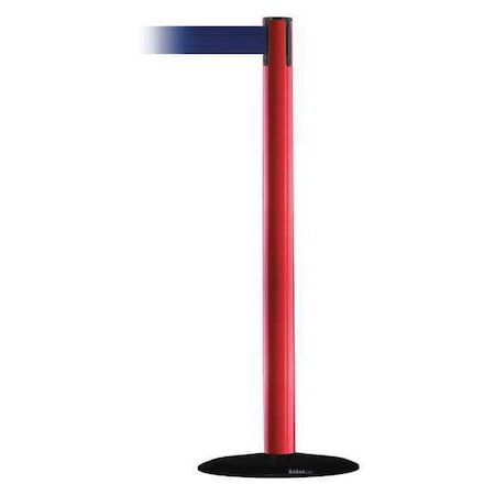 Barrier Post with Belt, Red, 13 ft Length, 38 in Post Height, No Legend MPN:889B-33-21-MAX-NO-L5X-C