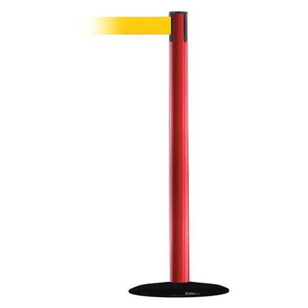 Barrier Post with Belt, Red, 13 ft Length, 38 in Post Height, No Legend MPN:889B-33-21-MAX-NO-Y5X-C