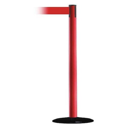 Barrier Post with Belt, Red, 7 1/2 ft Length, 38 in Post Height, No Legend MPN:889B-33-21-STD-NO-R5X-C