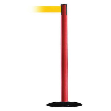 Barrier Post with Belt, Red, 7 1/2 ft Length, 38 in Post Height, No Legend MPN:889B-33-21-STD-NO-Y5X-C