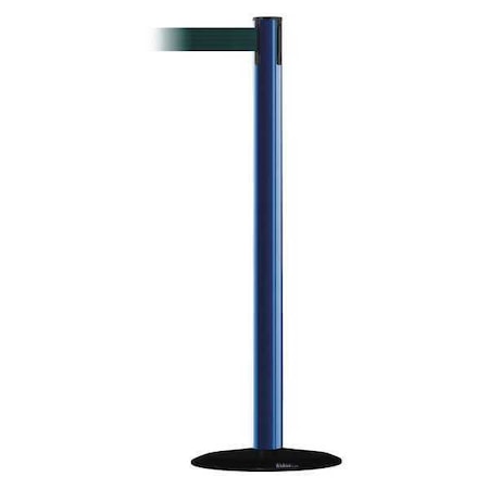 Barrier Post with Belt, Blue, 13 ft Length, 38 in Post Height, No Legend MPN:889B-33-23-MAX-NO-G6X-C