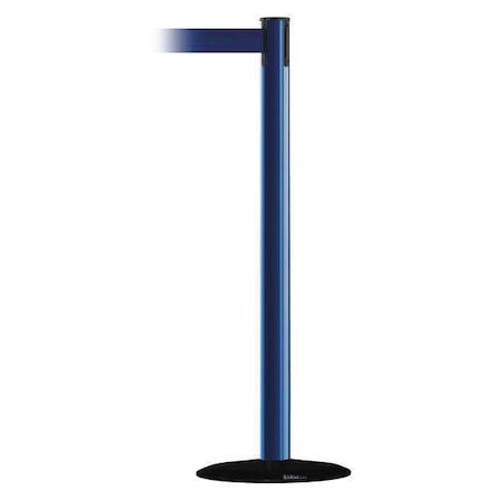 Barrier Post with Belt, Blue, 13 ft Length, 38 in Post Height, No Legend MPN:889B-33-23-MAX-NO-L5X-C