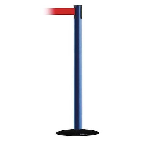 Barrier Post with Belt, Blue, 13 ft Length, 38 in Post Height, No Legend MPN:889B-33-23-MAX-NO-R5X-C