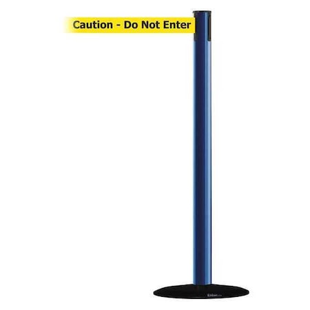 Barrier Post with Belt, Blue, 13 ft Length, 38 in Post Height, Caution Do Not Enter MPN:889B-33-23-MAX-NO-YAX-C