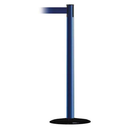 Barrier Post with Belt, Blue, 7 1/2 ft Length, 38 in Post Height, No Legend MPN:889B-33-23-STD-NO-L5X-C