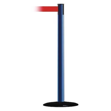 Barrier Post with Belt, Blue, 7 1/2 ft Length, 38 in Post Height, No Legend MPN:889B-33-23-STD-NO-R5X-C