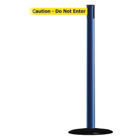 Barrier Post with Belt, Blue, 7 1/2 ft Length, 38 in Post Height, Caution Do Not Enter MPN:889B-33-23-STD-NO-YAX-C