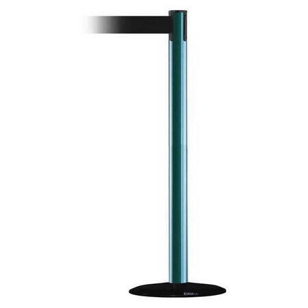 Barrier Post with Belt, Green, 13 ft Length, 38 in Post Height, No Legend MPN:889B-33-28-MAX-NO-B9X-C