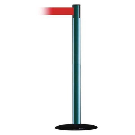 Barrier Post with Belt, Green, 13 ft Length, 38 in Post Height, No Legend MPN:889B-33-28-MAX-NO-R5X-C