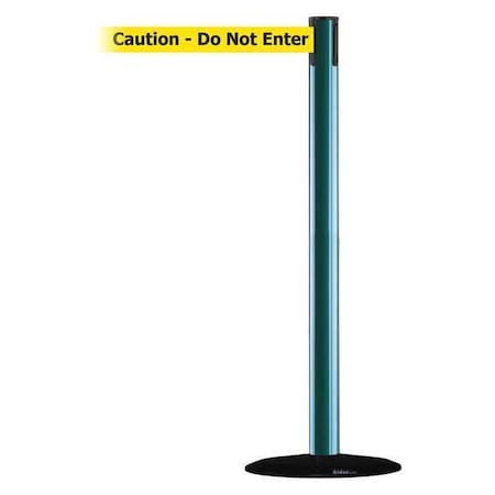 Barrier Post with Belt, Green, 13 ft Length, 38 in Post Height, Caution Do Not Enter MPN:889B-33-28-MAX-NO-YAX-C