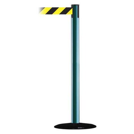 Barrier Post with Belt, Green, 7 1/2 ft Length, 38 in Post Height, No Legend MPN:889B-33-28-STD-NO-D4X-C