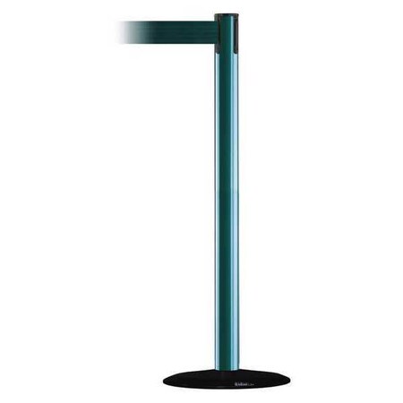 Barrier Post with Belt, Green, 7 1/2 ft Length, 38 in Post Height, No Legend MPN:889B-33-28-STD-NO-G6X-C
