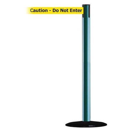 Barrier Post with Belt, Green, 7 1/2 ft Length, 38 in Post Height, Caution Do Not Enter MPN:889B-33-28-STD-NO-YAX-C