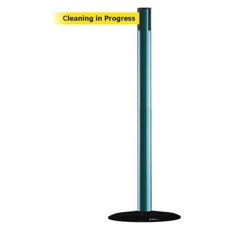 Barrier Post with Belt, Green, 7 1/2 ft Length, 38 in Post Height, Cleaning in Progress MPN:889B-33-28-STD-NO-YCX-C