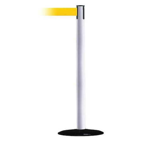 Barrier Post with Belt, White, 13 ft Length, 38 in Post Height, No Legend MPN:889B-33-32-MAX-NO-Y5X-C