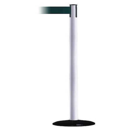 Barrier Post with Belt, White, 7 1/2 ft Length, 38 in Post Height, No Legend MPN:889B-33-32-STD-NO-G6X-C