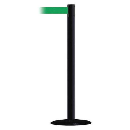 Barrier Post with Belt, Black, 13 ft Length, 38 in Post Height, No Legend MPN:889B-33-33-MAX-NO-G6X-C