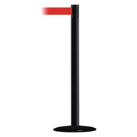 Barrier Post with Belt, Black, 13 ft Length, 38 in Post Height, No Legend MPN:889B-33-33-MAX-NO-R5X-C
