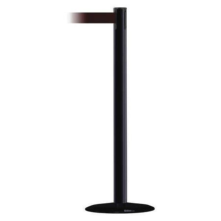 Barrier Post with Belt, Black, 13 ft Length, 38 in Post Height, No Legend MPN:889B-33-33-MAX-NO-R7X-C