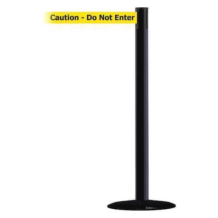 Barrier Post with Belt, Black, 13 ft Length, 38 in Post Height, Caution Do Not Enter MPN:889B-33-33-MAX-NO-YAX-C