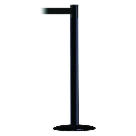 Barrier Post with Belt, Black, 7 1/2 ft Length, 38 in Post Height, No Legend MPN:889B-33-33-STD-NO-B9X-C
