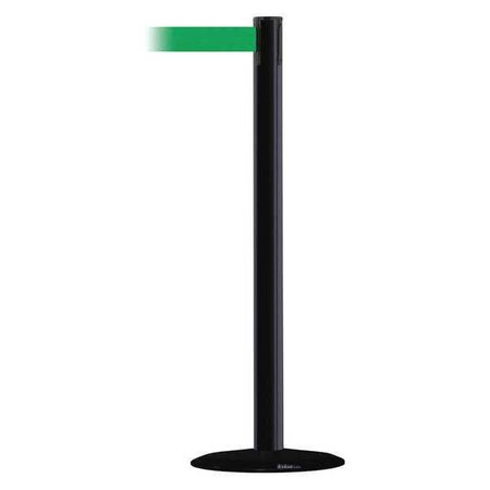 Barrier Post with Belt, Black, 7 1/2 ft Length, 38 in Post Height, No Legend MPN:889B-33-33-STD-NO-G6X-C