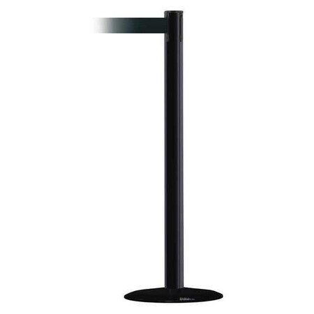 Barrier Post with Belt, Black, 7 1/2 ft Length, 38 in Post Height, No Legend MPN:889B-33-33-STD-NO-G7X-C